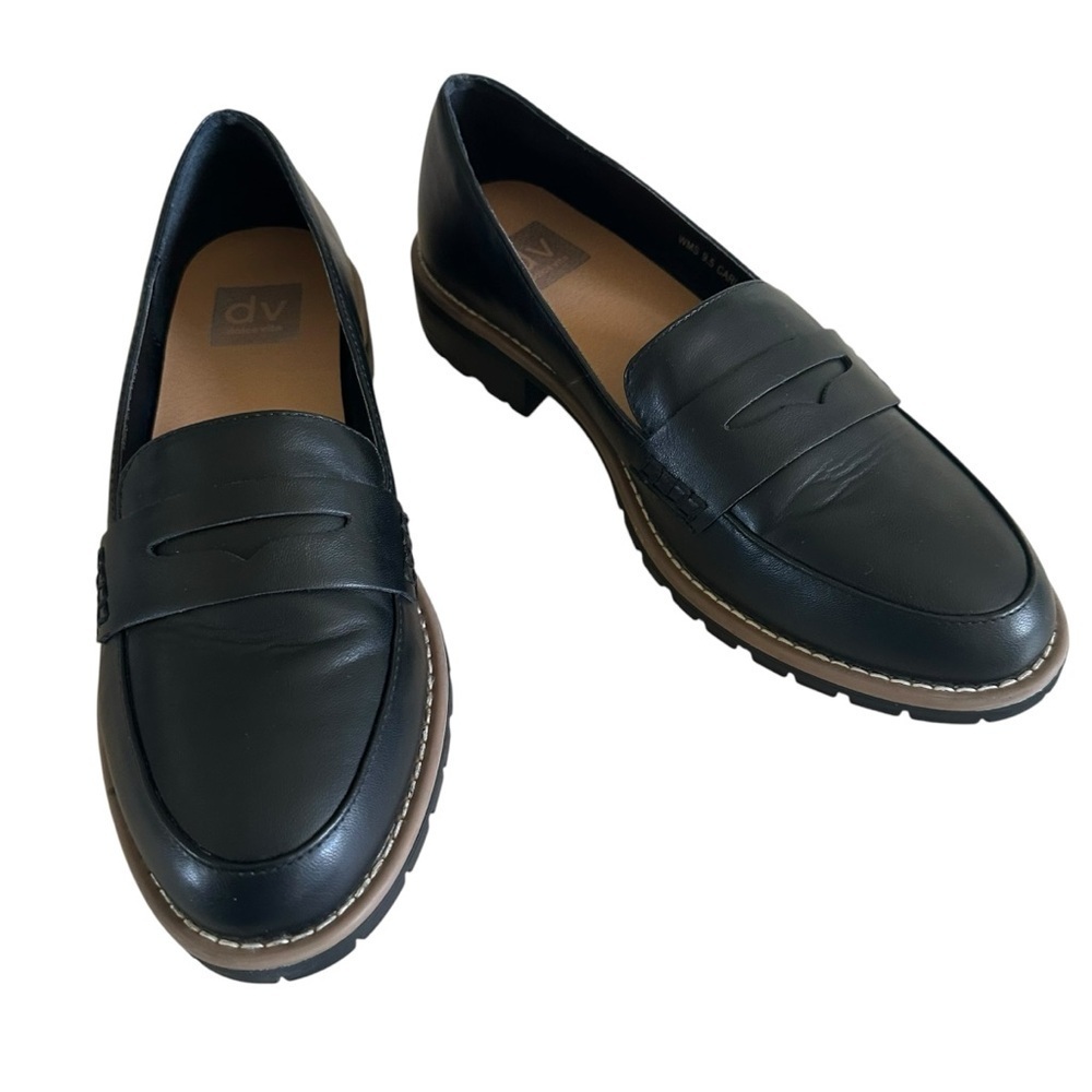DV BY DOLCE VITA CARLEY BLACK PENNY LOAFERS SIZE 9.5 - Picture 2 of 11